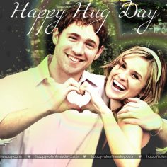 Hug Day – happy valentines day sign